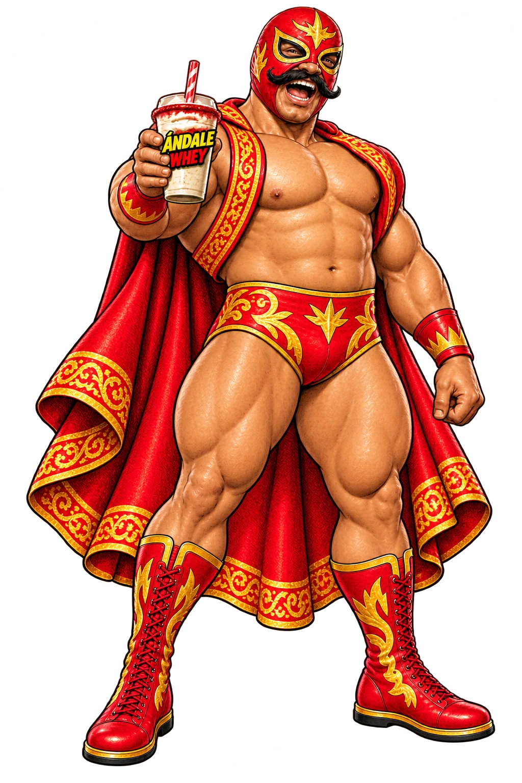 El Luchador Whey holding the original Ándale Cup with its Creatahine rim