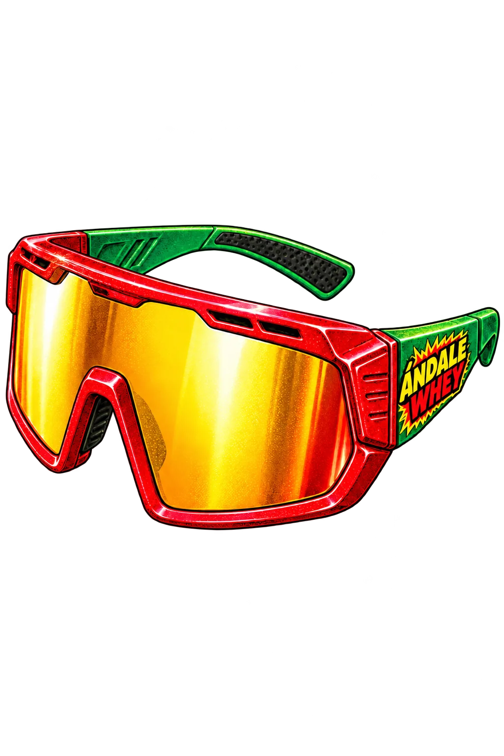 Fiesta sunglasses with Ándale Whey branding