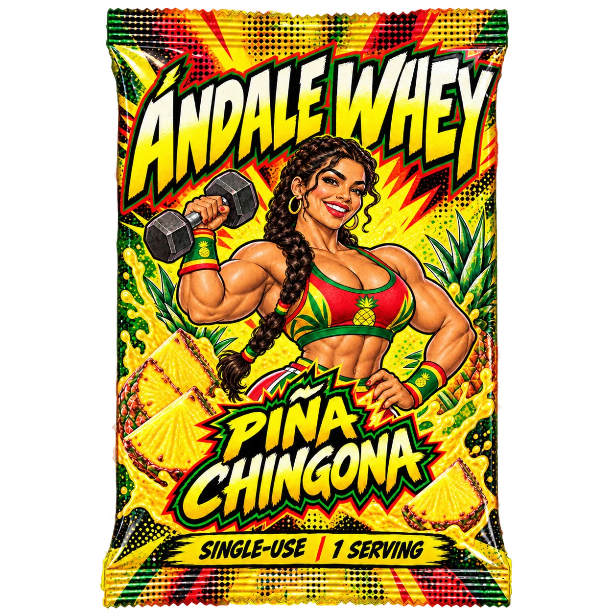 Ándale Whey Piña Chingona packaging