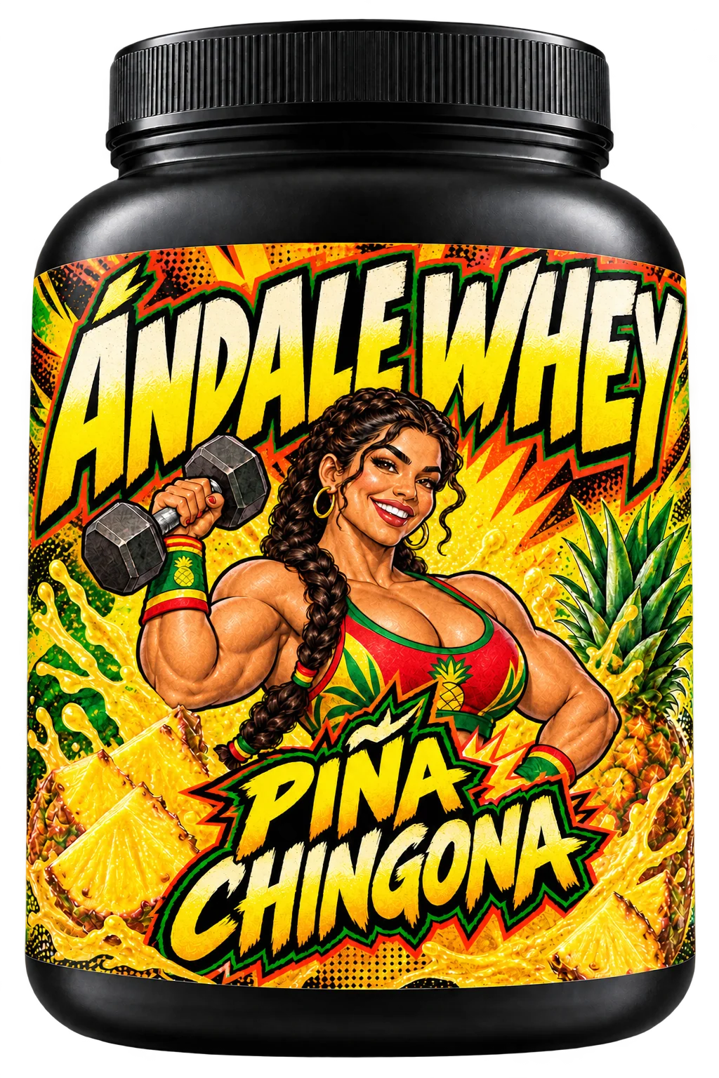Ándale Whey Piña Chingona packaging